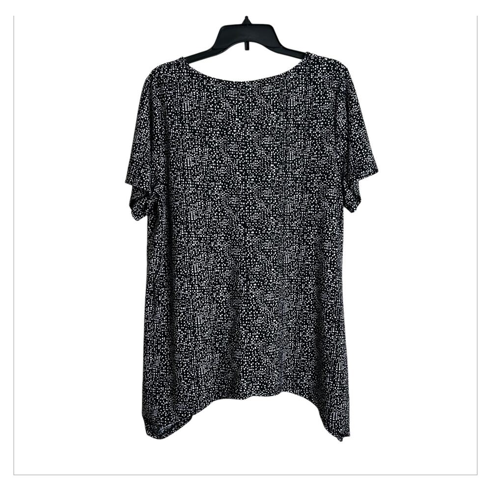 Croft & Barrow 1X Women's Top Black White Blouse - Picture 3 of 5